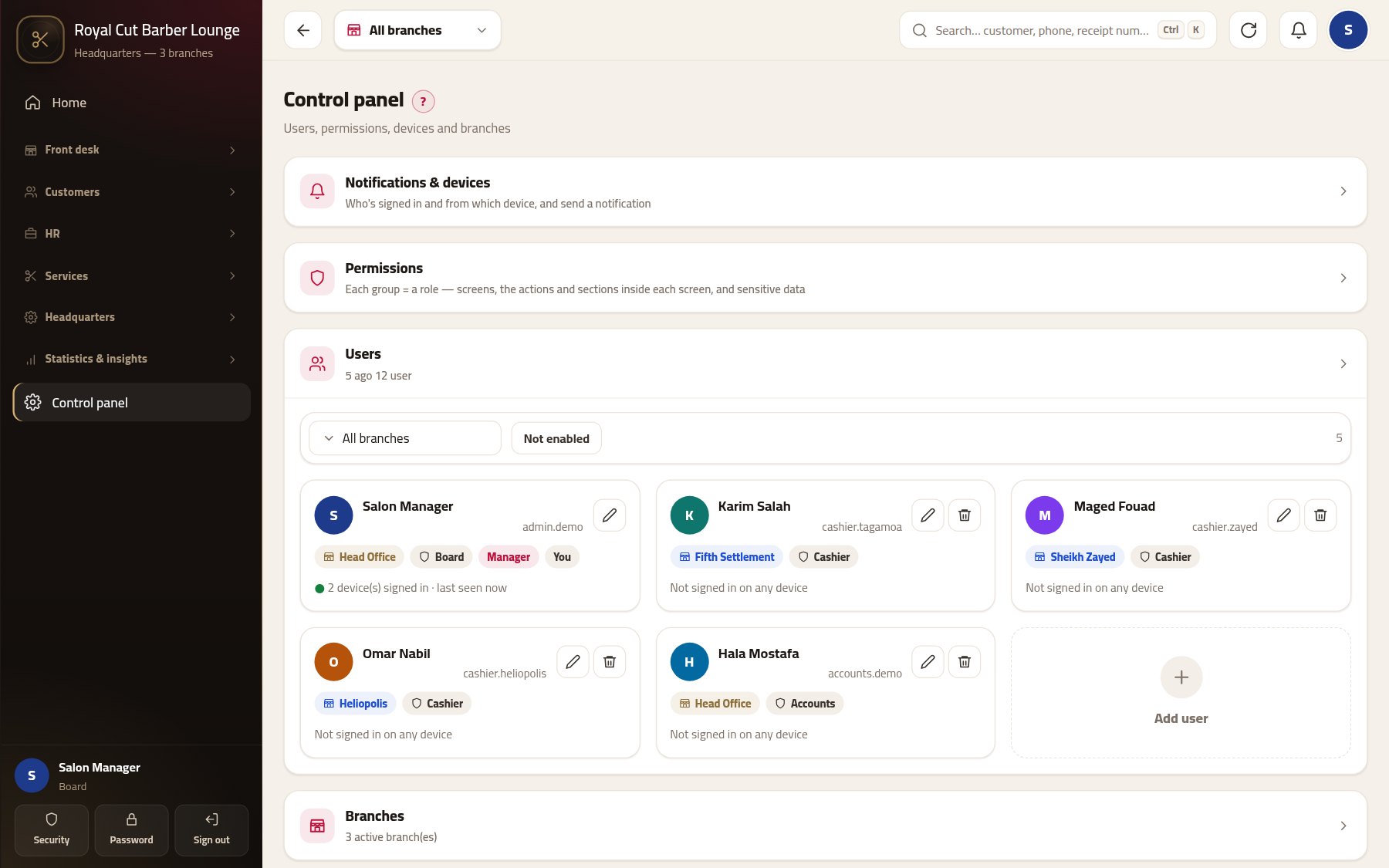 Permissions, devices and security