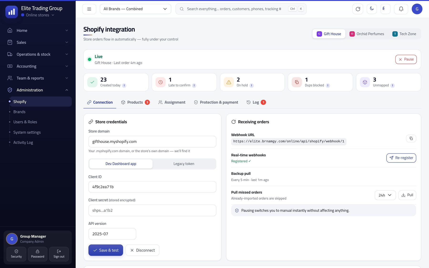 Full Shopify integration